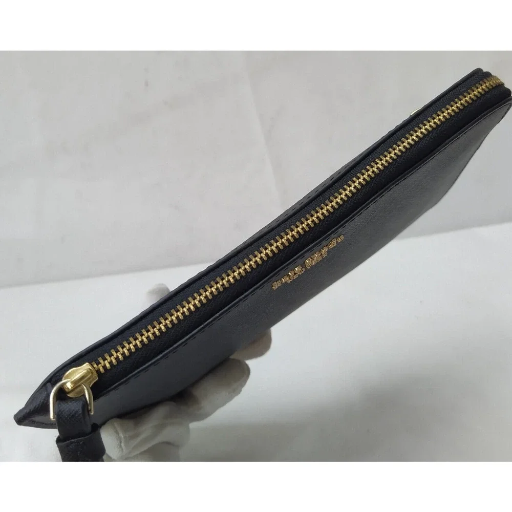 Kate Spade New York Black Leather Zipper Closure Credit Card Wristlet - Wallet